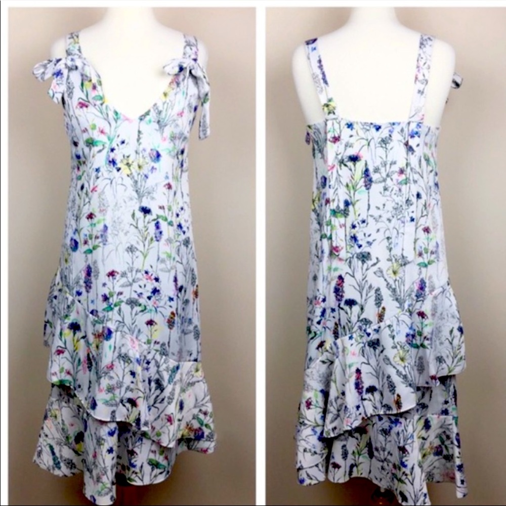 Floral H&M midi dress with ruffle hem.